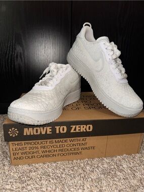 Nike Air Force 1 Crater Flyknit NN – White/White Summit White | Men’s Size 9